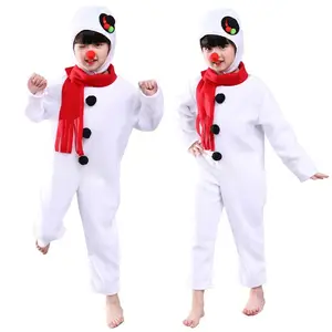 圣诞老人吉祥物卡通人物服装雪人连身衣儿童角色扮演服装