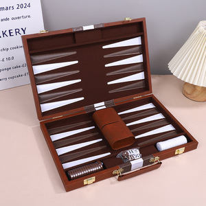 Luxuriöses Hochwertiges Tragbares Faltbares Umweltfreundliches Langlebiges Outdoor PU-Backgammon-Set Reise-Schach Handgefertigte Kinder-Brettspiele - Product Image 1