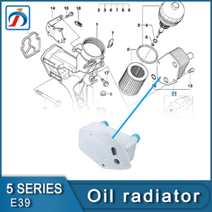 Radiatore Olio Motore E39 per <span class=keywords><strong>BMW</strong></span> Serie 3 <span class=keywords><strong>E46</strong></span> 318d <span class=keywords><strong>320d</strong></span> Serie 5 E39 520d - Ricambi Raffreddamento - Product Image 6