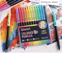 Ensemble de crayons de couleur mécaniques non solubles aux couleurs vives, rétractables, automatiques, pour enfants, dessin artistique, papeterie scolaire