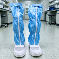 Bottes de sécurité ESD en PVC et PU, antistatiques, avec fermeture éclair, pour salles blanches, utilisées dans les scénarios de décharge électrostatique