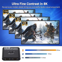 Commutateur HDTV bidirectionnel 4K*2K, séparateur HD 2 ports, boîtier de commutation HDTV 2.0, HDR10 Dolby Vision, câble d'alimentation USB pour PS4 Xbox TV