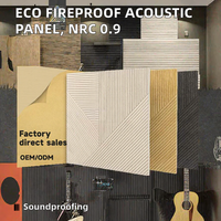 Panneau acoustique carré moderne en fibre de polyester, NRC élevé 0.9, ignifuge, écologique, pour studio, école, gymnase, hôtel, design 3D