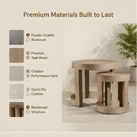 Table Basse Ronde en Teck pour Extérieur, Vente Chaude Usine, Idéale pour Hôtels, Jardins, Terrasses, Salons de Jardin, Villas et Courriers – Mobilier de Luxe