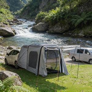 Auto achterop te plaatsen opblaasbare tent voor 3-<span class=keywords><strong>4</strong></span> personen, snelle opzet, PU2000 waterdichte stof, kampeeraccessoires met muskietennet - Product Image 4