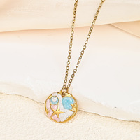 Collier Pendentif en Acier Inoxydable Style Océan Estival, Motif Étoile de Mer et Coquillage, Texture Haut de Gamme, Inaltérable, Accessoire de Mode