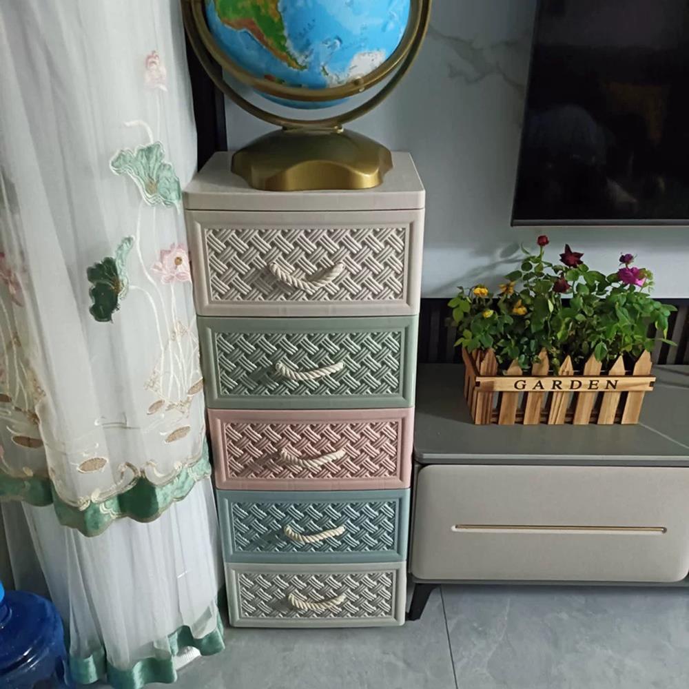 Moderne 5-Schichtige Kunststoff-Kommode 39cm Rattan Einfacher Schubladenschrank für Kinderzimmer oder Wohnbereich| Alibaba.com