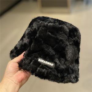 Otoño/Invierno nueva moda felpa cálido todo Color sólido cubo <span class=keywords><strong>sombrero</strong></span> blanco pescador <span class=keywords><strong>sombrero</strong></span> señoras Panamá felpa lavabo <span class=keywords><strong>sombrero</strong></span> - Product Image 6