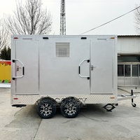 Remorque WC mobile en acier inoxydable, écologique et durable, avec revêtement antidérapant, durée de vie de 10 ans, idéale pour les espaces publics extérieurs