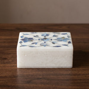 Caja de Almacenamiento para Joyas de Piedra Natural de Alta Demanda de Stonecrafts International, con Tapas Grabadas con Diseños Florales Intrincados, para Pendientes de Mujer - Product Image 1