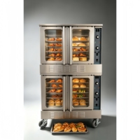 Four à convection à air chaud commercial à double étage, multifonctionnel, pour la cuisson du pain, des pizzas, des pâtisseries et des poulets rôtis