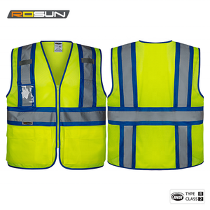 <span class=keywords><strong>Hi</strong></span> <span class=keywords><strong>VIS</strong></span> tương phản huỳnh quang màu vàng lớp 2 an toàn vest với biểu tượng tùy chỉnh 2 inch băng phản chiếu Tricot lưới - Product Image 5