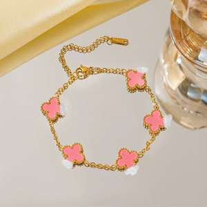 <strong>Women's</strong> 18K Gold-Plated Butterfly Charm Bracelet with Natural Stone Trendy <strong>Fashion</strong> Pendant Manufacturer Wholesale - Product Image 4