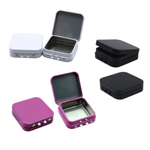 Boîte en métal personnalisée, écologique, recyclable, résistante aux enfants, avec bouton en plastique, emballage de haute qualité à l'épreuve des enfants, boîtes en métal pour bonbons - Product Image 1