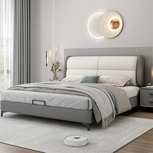 Moderno lusso camera da letto mobili morbidi <span class=keywords><strong>letti</strong></span> con fondina king Size imbottito letto matrimoniale con struttura in pelle Set materasso di stoccaggio Design - Product Image 5