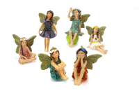 Ensemble artisanal de 6 mini-fées en résine pour la décoration de jardin féerique en stock, adorables figurines de fées pour un jardin miniature