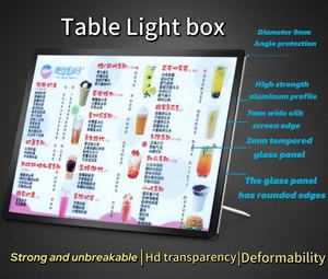 Caja de Luz LED de Mesa al por Mayor con Vidrio Templado para Menú de <span class=keywords><strong>Pizza</strong></span>, Cafetería, Bar, Restaurante, Caja de Luz de Menú de Escritorio, Letrero de Caja de Luz A4 A5 - Product Image 2