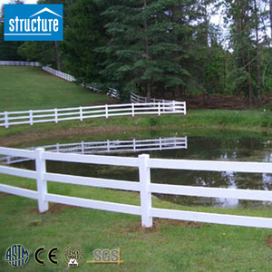 Ganado vinilo 3 rieles PVC 3 riel caballo paddock granja valla poste <span class=keywords><strong>Rancho</strong></span> <span class=keywords><strong>blanco</strong></span> - Product Image 4