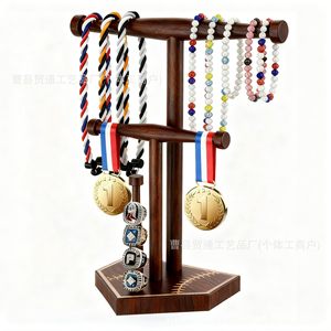 Wooden Jewelry Display Rack Double Layer Tree Material Home Storage <b>Necklace</b> <b>Ring</b> Bracelet Organizer - Product Image 2