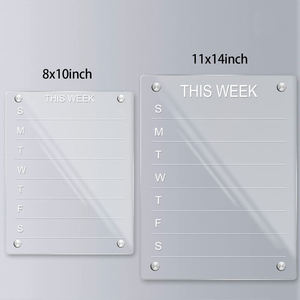 กระดานอะคริลิกใส พื้นผิวเรียบ กระดานแม่เหล็กแบบลบได้ กระดานกำหนดการ กระดานข้อความ กระดานเขียนอะคริลิกสำหรับห้องครัว - Product Image 1