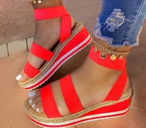 Venta al por mayor calzado señoras ZAPATOS BARATOS verano zapatillas Sandalias para mujer zapatos EVA PU tela elástica malla - Product Image 6