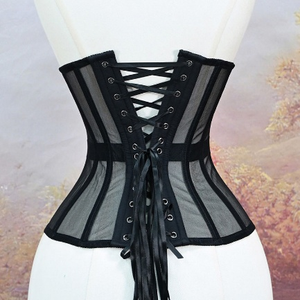 Refined Structured Steel-Boned <b>Waist</b> <b>Cincher</b> with Back Lacing for Hourglass Figure - Product Image 5