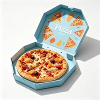 Boîte à pizza hexagonale en carton ondulé recyclé sur mesure en gros, emballage alimentaire écologique pour les restaurants à emporter