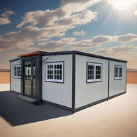 Villa Contemporaine Européenne en Verre à 2 Chambres, Extensible, de Luxe, en Conteneur, avec Salon, pour Complexe Hôtelier Mobile de Golf