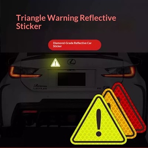 Pegatinas reflectantes triangulares con signo de exclamación, marcadores de advertencia de seguridad, marcadores de peligro, pegatinas creativas personalizadas para coche - Product Image 4