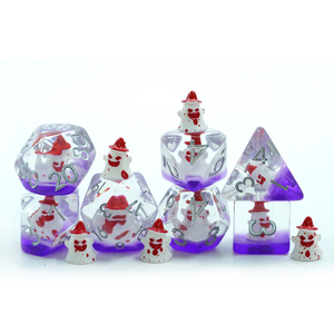 Ensemble de dés polyédriques en résine faits à la main, 7 pièces, 16 mm, bords arrondis, dés blancs de qualité supérieure, Dés du Roi Démon pour jeux de société - Product Image 1