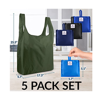 Grand sac à provisions de supermarché imperméable réutilisable en nylon lourd et polyester sac fourre-tout pliable