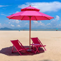 Parasol de luxe moderne à double toit, avec mât en aluminium et base en marbre, étanche, pour terrasse, jardin et parc, direct usine