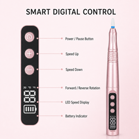 Stylo perceuse à ongles électrique portable 35000 tr/min, rechargeable, vitesse réglable, pour manucure et ponceuse à ongles, idéal pour le retrait du vernis acrylique et du gel.