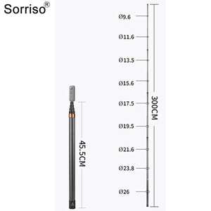 SORRISO fibra de carbono 3M <span class=keywords><strong>Selfie</strong></span> Stick ligero extensión poste 1/4 "para Gopro <span class=keywords><strong>Insta</strong></span> <span class=keywords><strong>360</strong></span> Osmo deporte acción Cámara teléfono móvil - Product Image 3