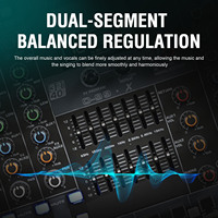 Console de mixage audio professionnelle BTS24 à 24 canaux avec 99 effets DSP, égaliseur graphique 7 bandes, carte son BT USB pour scène