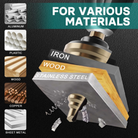Lot de 5 forets étagés et 5 forets à fraiser HSS revêtus de titane pour métal, acier inoxydable, aluminium, bois, plastique