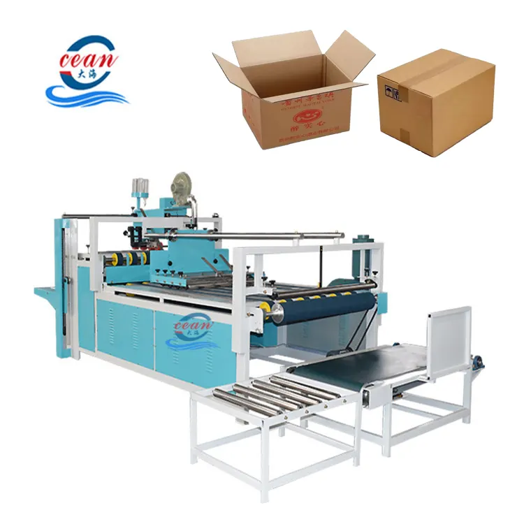 Kağıt karton İşleme makinesi yarı otomatik klasör ve yapıştırıcı makinesi oluklu sac için