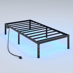 Cama <span class=keywords><strong>de</strong></span> hierro engrosada al mejor precio, estructura <span class=keywords><strong>de</strong></span> cama sencilla con tira <span class=keywords><strong>de</strong></span> luz, cama individual <span class=keywords><strong>de</strong></span> hierro especial para habitación <span class=keywords><strong>de</strong></span> alquiler - Product Image 1