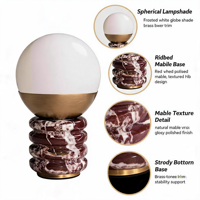 Lampe de table en verre marbré, rechargeable, à intensité variable par toucher, idéale pour les cafés et l'éclairage d'ambiance des hôtels