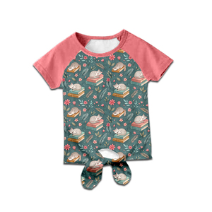 <b>milk</b> silk kids tie knot tee/raglan short sleeve tshirt/custom print children top/toddler shirt/OEM ODM kids clothing - Product Image 3