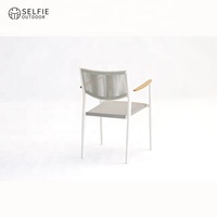 Chaises de bistrot empilables modernes en aluminium avec cadre en corde pour événements, salle à manger, chambre, salon, cour, villa, atelier, école