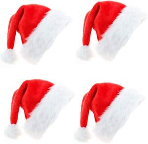 Maßge schneiderte Großhandel Weihnachts mützen Traditionelle rote und weiße Plüsch Weihnachts mütze Party begünstigt Erwachsenen Hut - Product Image 6