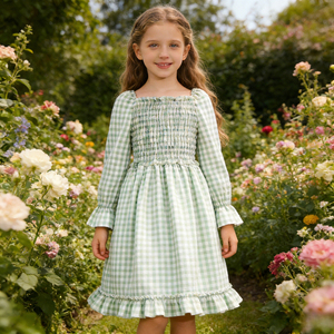 Vestido Casual para Niña 2026 OEM ODM, Manga Larga, <span class=keywords><strong>con</strong></span> Volantes, Estampado, para Todas las Temporadas, Ecológico y Transpirable - Product Image 4