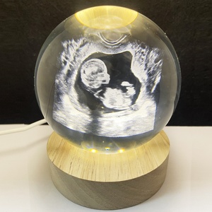 Lampe globe à neige personnalisée avec <span class=keywords><strong>photo</strong></span> d'échographie, boule de cristal gravée avec image d'échographie sur mesure, écologique pour la maison - Product Image 1