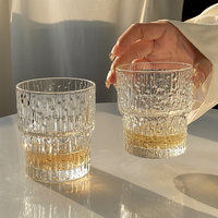Verre à whisky empilable en cristal sans plomb, style nordique de luxe, texture glacier, côtelé, pour bar