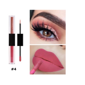 No Logo Maquillage 2 en 1 imperméable <span class=keywords><strong>à</strong></span> l'eau Rouge <span class=keywords><strong>à</strong></span> lèvres mat <span class=keywords><strong>nacré</strong></span> et <span class=keywords><strong>fard</strong></span> <span class=keywords><strong>à</strong></span> paupières liquide métallique - Product Image 3