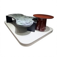Table basse de salon noire contemporaine en MDF, ensemble de 2 tables gigognes, design fin et large, durable, 160 cm x 75 cm, avec logo personnalisé