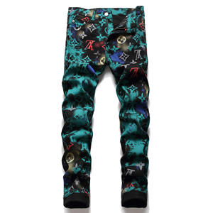 نوعية جيدة ملابس الشارع الطباعة مطاطا أوم مدبب مخصص الجينز للرجال السراويل - Product Image 1