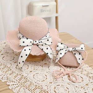หมวกสานเด็กผู้หญิงประดับโบว์น่ารัก พร้อมกระเป๋าถือ ชุดเซ็ตสำหรับฤดูร้อน ปี 2024 รุ่นใหม่ล่าสุด - Product Image 6