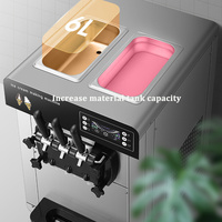 Crème glacée chinoise de table commerciale Softserve Softice Softy Icecream Making 3 Saveur Soft Serve Ice Cream Maker Prix de la machine